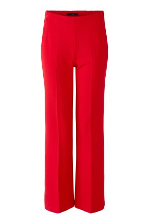 Jersey pantalon, rechte pijp, rood