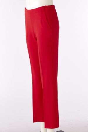 Jersey pantalon, rechte pijp, rood