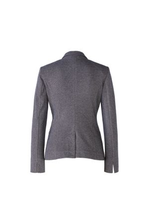 Blazer in luxe jersey-kwaliteit, mêlé donkerblauw/grijs