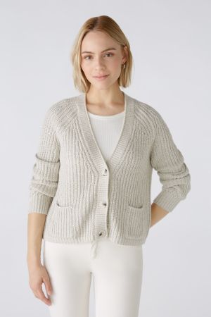 Vest katoenmix, mêlé beige/wit