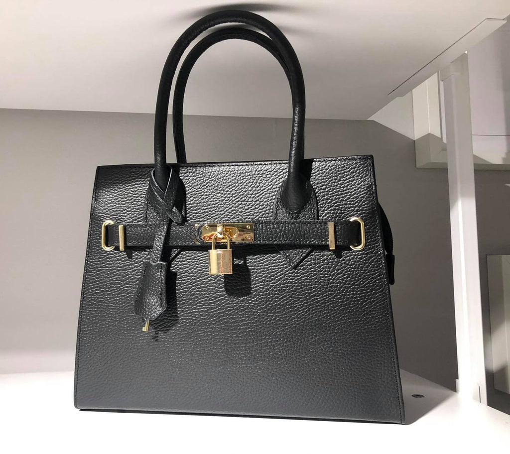 Luxe leren tas "hermès", zwart