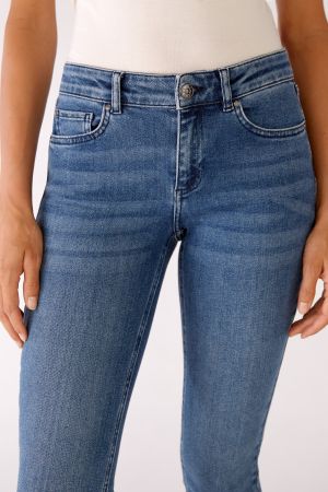 Slim-fit jeans elastisch, in middenkleur blauwe jeans